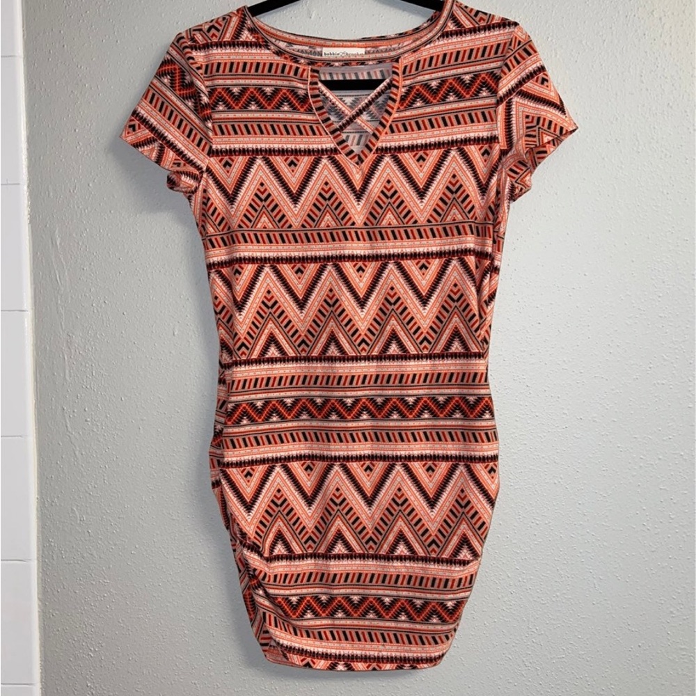 Bobbie Brooks Small Orange Pattern Tunic Top